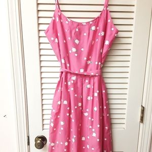 Hot Pink Vintage Floral Hawaiian Tank Dress 12